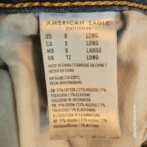 American Eagle Jeans 8 L Jegging Mid Rise Next Level Stretch Dark Wash Denim - Picture 6 of 14